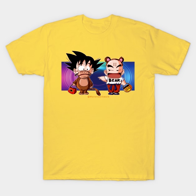 Dragon Ball Halloween (Kid Goku, Krillin) ドラゴンボール T-Shirt by MorenoArtwork